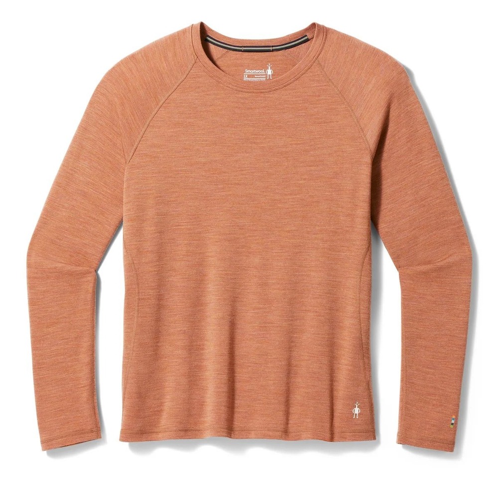 Smartwool Women's Base Layer Short Crew Classic Thermal Merino Rust Brown Medium